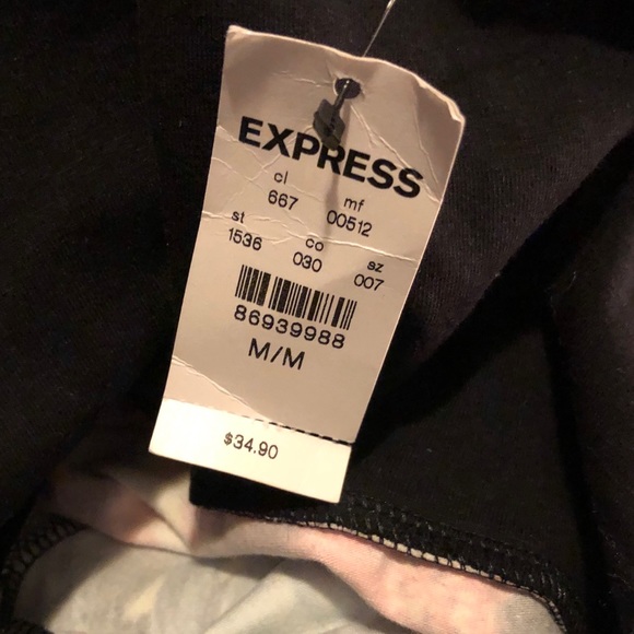 Express Floral Black Tube Top. Size M - Picture 8 of 8